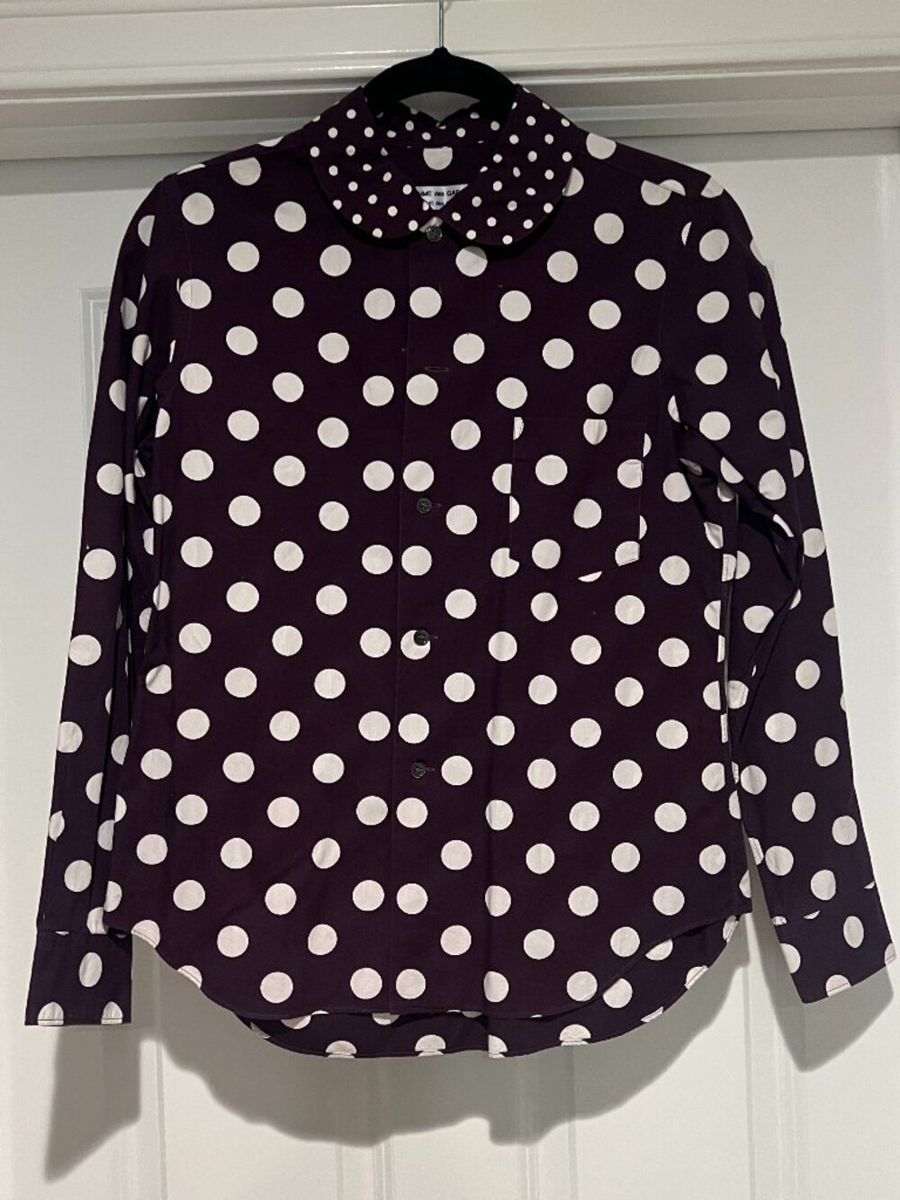 Comme des Garcons Purple with White Polka Dot Button Down - Size 4